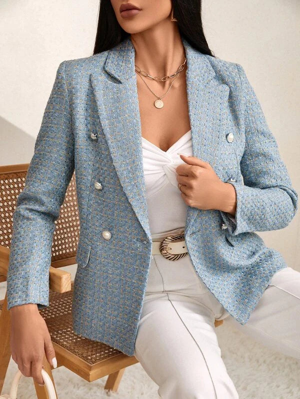 Blazer Antonella Forrado 2024 - Tecido Tweed Texturizado