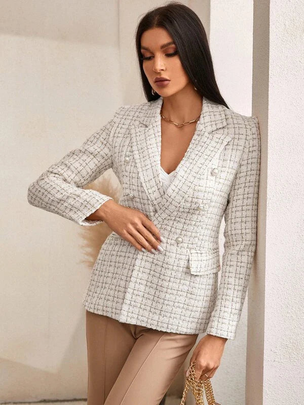 Blazer Antonella Forrado 2024 - Tecido Tweed Texturizado