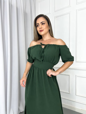 Vestido Midi Luana Oliveira - Tecido: Viscolinho