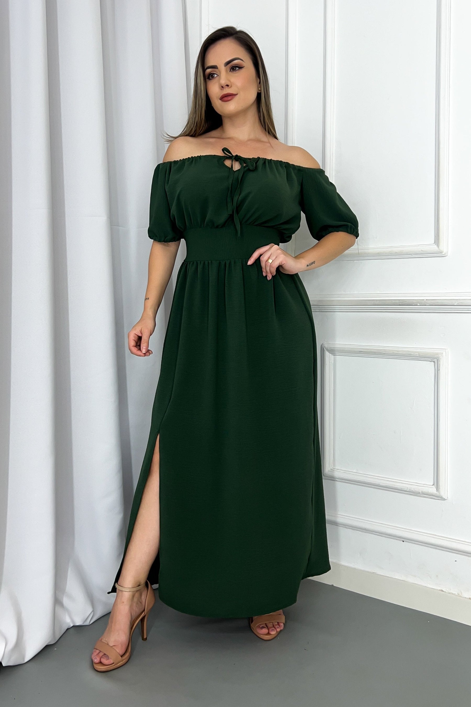 Vestido Midi Luana Oliveira - Tecido: Viscolinho