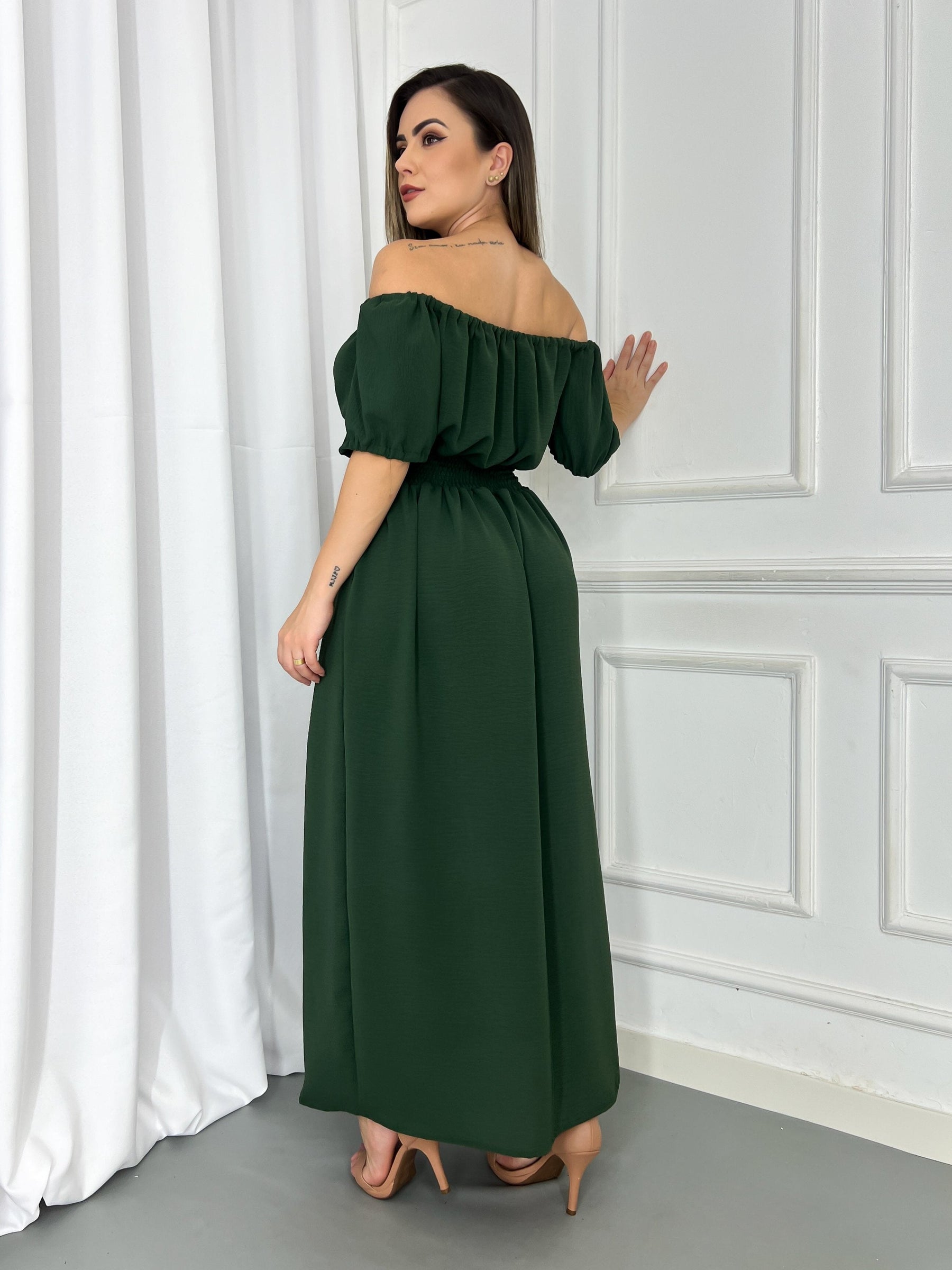 Vestido Midi Luana Oliveira - Tecido: Viscolinho