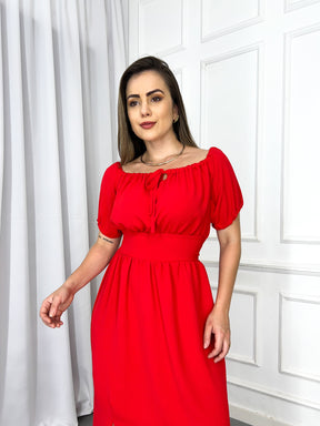 Vestido Midi Luana Oliveira - Tecido: Viscolinho